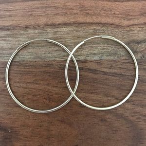 14K Yellow Gold Hoop Earrings